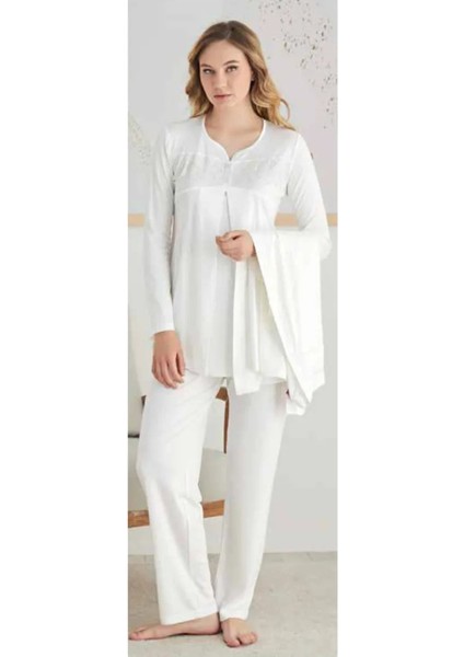 Kadın Uzun Kollu Hamile Pijama Takımı 2825