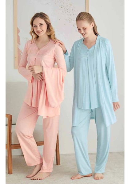 Kadın Uzun Kollu Hamile Pijama Takımı 2825