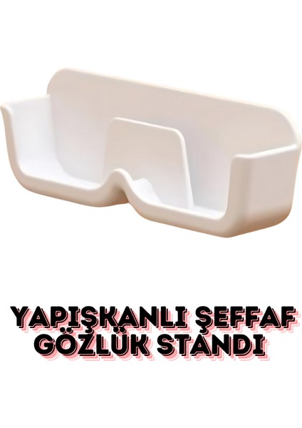 1 Adet Şık Duvara Asılan Pratik Yapışkanlı Şeffaf Gözlük Standı