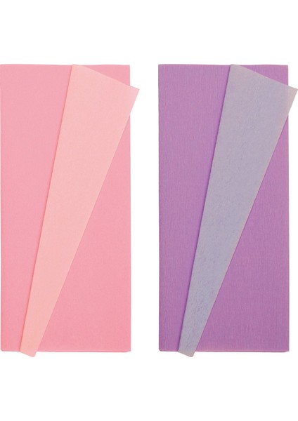 Çift Taraflı Alman Krapon 2li Set, Çiçek Yapım Kağıdı, 90gr 25x125 Cm, Lila&Orkide,Açık Gül&Pembe