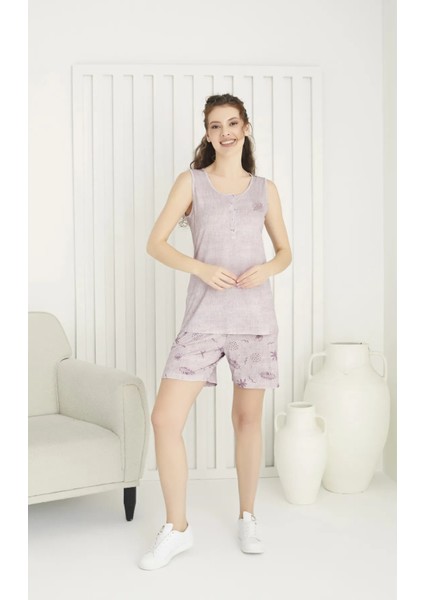 Kadın Kaprili Yazlık Pijama Takımı 3001