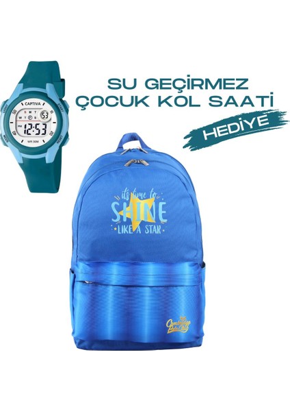 Çocuk Kol Saati Hediyeli Büyük Kapasiteli Çocuk Okul Çantası CPO.4087.C0004