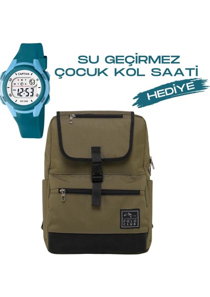 Çocuk Kol Saati Hediyeli Büyük Kapasiteli Çocuk Okul Çantası CPC3010.C0036