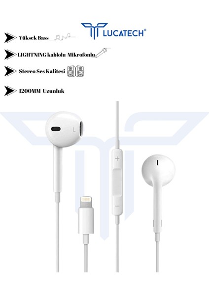 Ios Phone 14 Pro Max Uyumlu Mikrofonlu Kulaklık (Bluetooth Conncect)