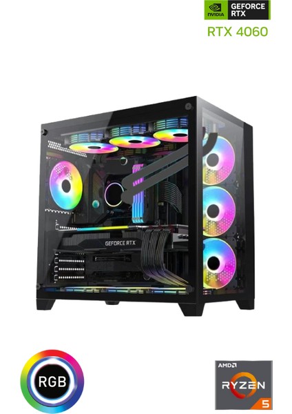Gaming R7-Ggwp-1 Ryzen 7 5700X 32GB Ram 1tb M.2 Nvme SSD 8gb RTX4060 240MM Sıvı Soğutmalı Bilgisayarı