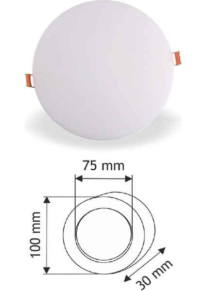 24 Watt Sıva Altı Yuvarlak Panel Helios