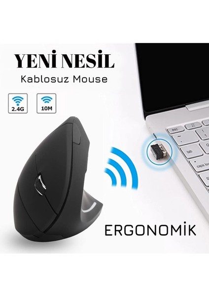 Yeni Nesil Kablosuz Ergonomik Dikey Mouse 800/1200/1600DPI