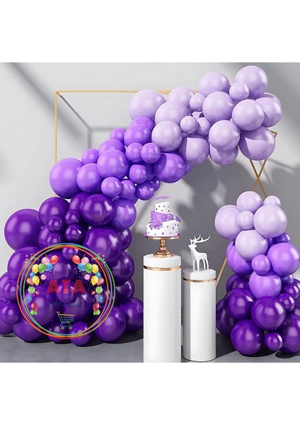 ^^ Doğum Günü Konsepti * Makaron Lila * Mor * Lila * 60 Lı Balon Zinciri Parti Seti
