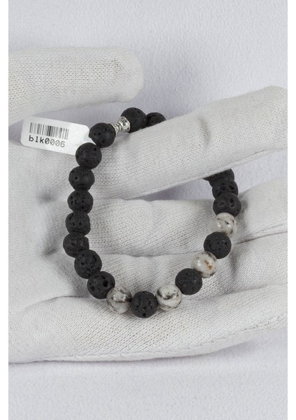 Orijinal Lav Taşı Labradorit Taşı Kombinli Bileklik BLK0006