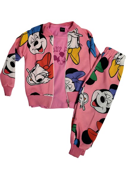 3-10 Yaş Kız Çocuk 3'lü Mickey Mouse Takım