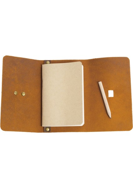Milan Deri Küçük Defter Camel