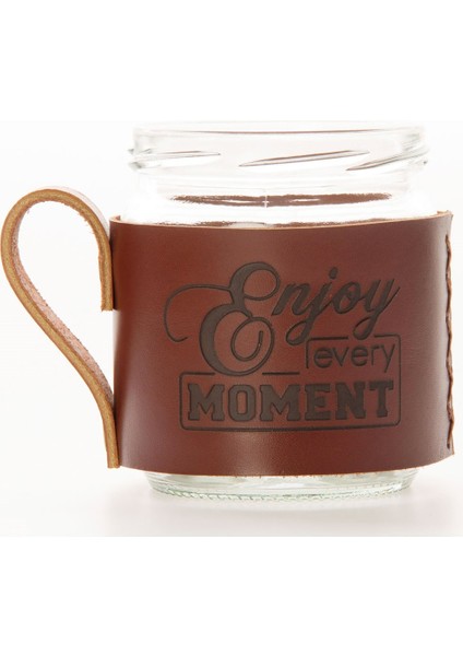 Canberra Deri Mug (Enjoy Every Moment) Kahverengi