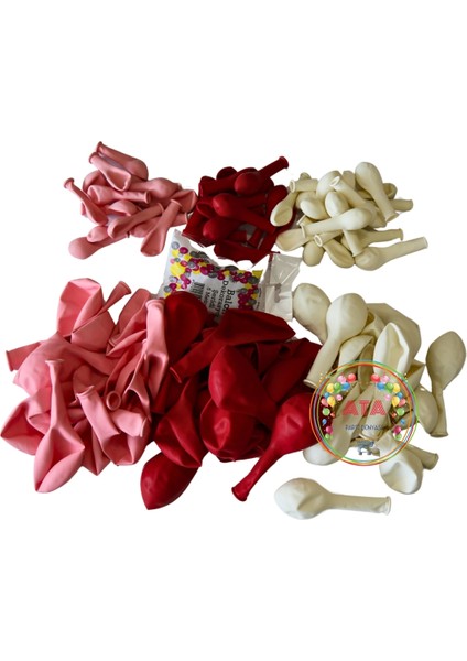 ^^ Doğum Günü Konsepti * Kırmızı * Beyaz * Makaron Pembe * 60 Lı Balon Zinciri Parti Seti fırsatları
