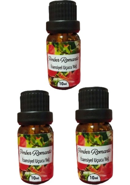 Amber Romantik 10 Ml-3 Adet-Çamaşır Yün Kurutma Topu Kokusu-Esansiyel Uçucu Yağ