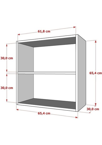 30 cm Rafli Kitaplik 65 cm Beyaz KTP-1156 Suntalam Beyaz 2 65 cm 65 cm Suntalam