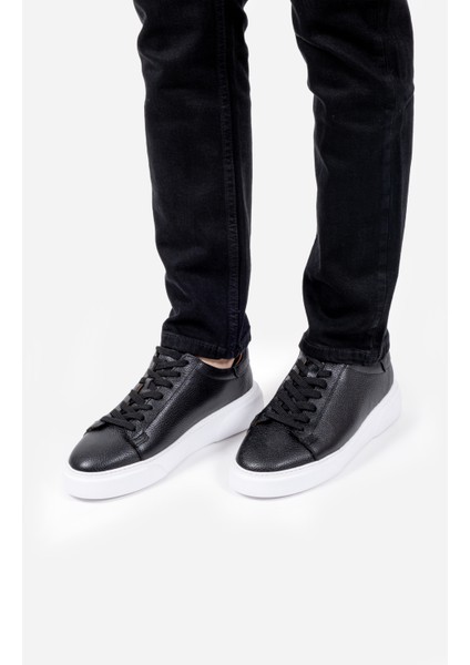 Siyah %100 Hakiki Deri Ultra Rahat Erkek Günlük Ayakkabı LUASS25AL0040 fırsatları