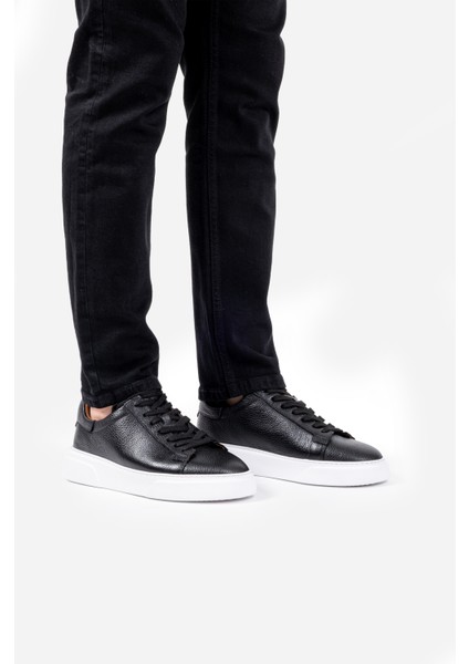 Siyah %100 Hakiki Deri Ultra Rahat Erkek Günlük Ayakkabı LUASS25AL0040 indirimleri