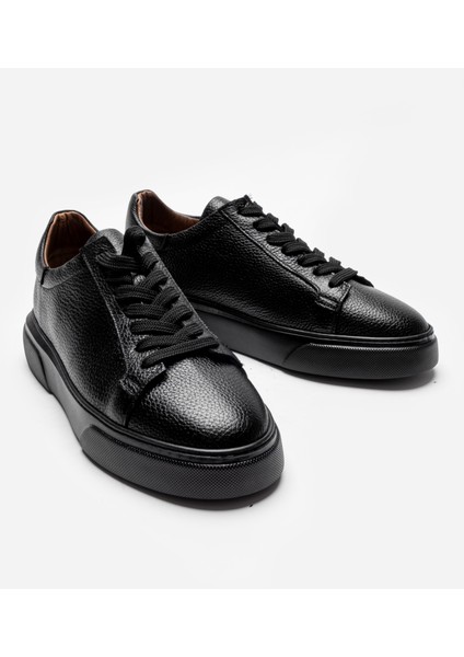 Siyah %100 Hakiki Deri Ultra Rahat Erkek Günlük Ayakkabı LUASS25AL0041