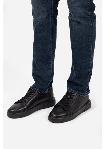 Siyah %100 Hakiki Deri Ultra Rahat Erkek Günlük Ayakkabı LUASS25AL0041 modelleri