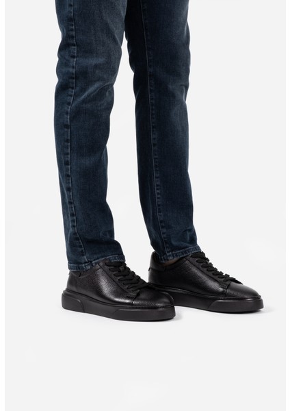 Siyah %100 Hakiki Deri Ultra Rahat Erkek Günlük Ayakkabı LUASS25AL0041 fırsatları