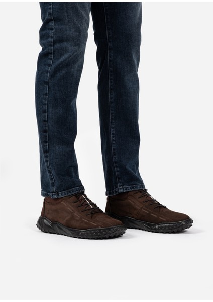 Hakiki Deri Nubuk Kahverengi Bağcıksız Erkek Günlük Ayakkabı LUASS25AL0043 fırsatları