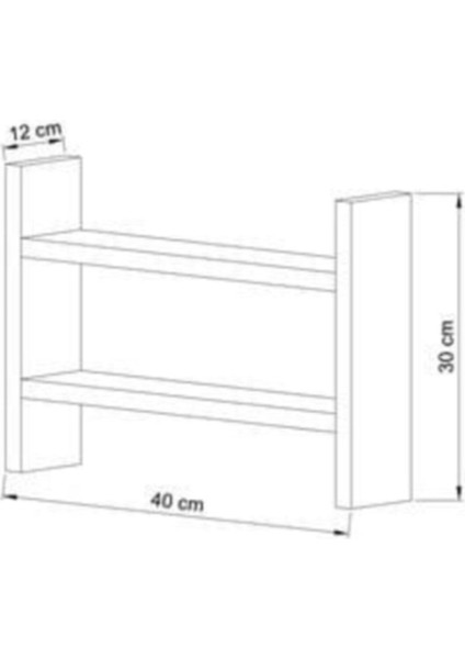 Mdf Mdf- Ev Ofis Masa Üstü Organizer Düzenleyici Kitaplık Mdf 13 cm 30 cm Klasik Beyaz 40 cm 2