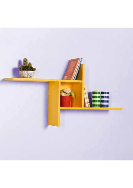 50 cm Plus Dekoratif Duvar Rafı Raf-04-Hh-1 Sarı 100 cm 18 cm 3 Ahşap Sarı Ahşap