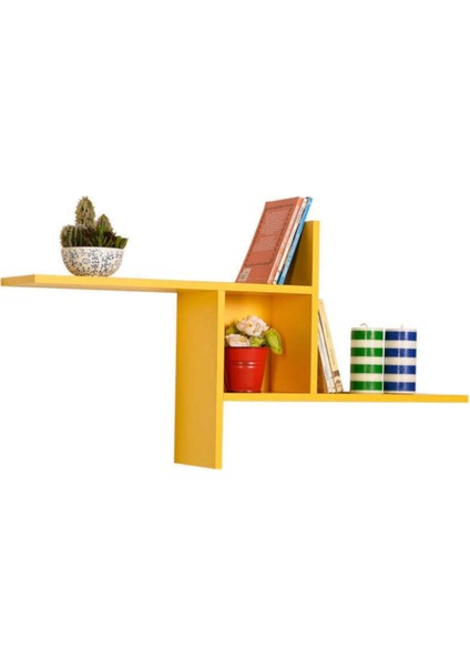50 cm Plus Dekoratif Duvar Rafı Raf-04-Hh-1 Sarı 100 cm 18 cm 3 Ahşap Sarı Ahşap