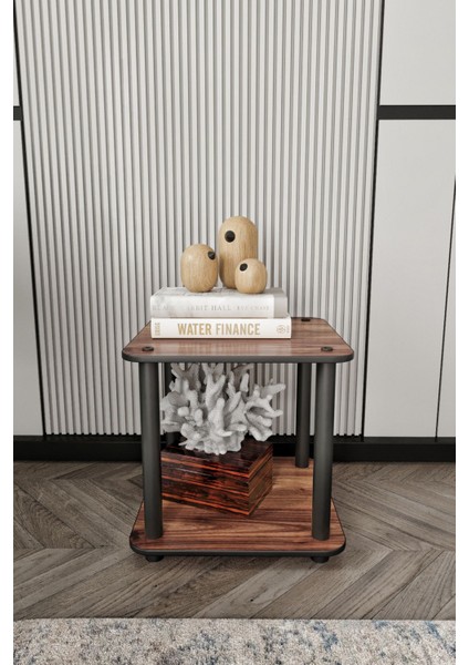 2 Dekoratif Masivo Kitaplık 2 Katlı 34X34 Dikdörtgen Çok Amaçlı Raf Madran Ceviz 35 cm Mdf 34 cm Ka fiyatları