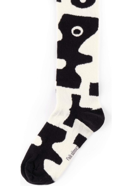 Monochrome Soyut Desen Çorap 69905