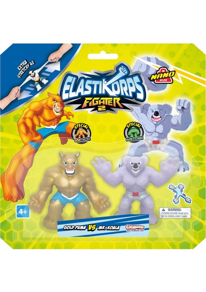 Elastikorps Fighters Ikili Paket 7 cm Gold Puma Vs Mr. Koala