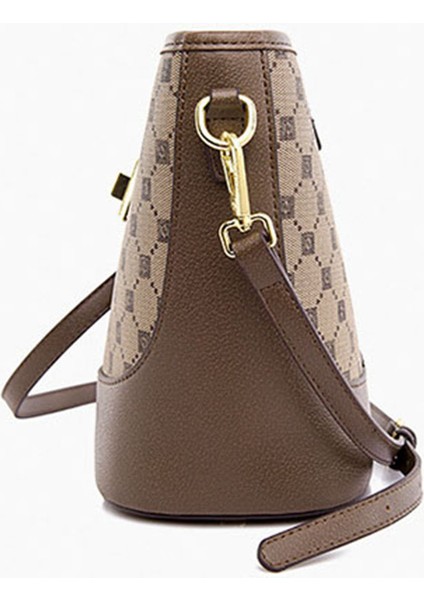 Klasik ve Şık Kadın Omuz Çantası-Uzun Askılı-Üç Bölmeli Vizon WB8898 indirimleri