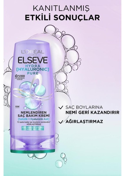 Elseve Hydra Pure Salisilik Asit Içeren Yağlanma Karşıtı Nemlendirici 3'lü Bakım Seti