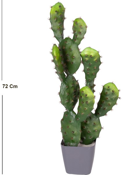 Yapay Kaktüs Saksılı 2 Gövde 72 Cm.