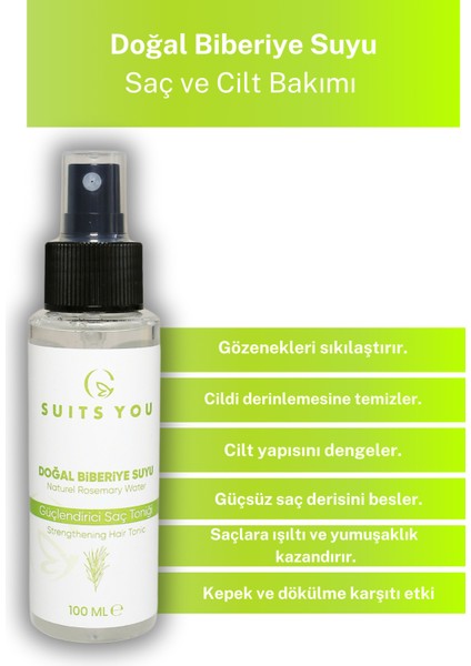Biberiye Suyu Güçlendirici & Dökülme Karşıtı Saç Toniği Doğal (100ML) fiyatları