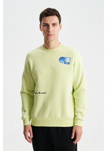 Şık Erkek Regular Fit 3 İplik Şardonlu Bisiklet Yaka Sweatshirt K28124602001