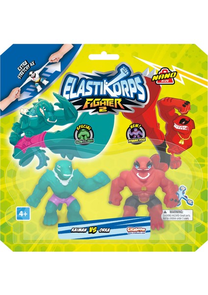 Elastikorps Fighters Ikili Paket 7 cm Kaiman Vs Orka