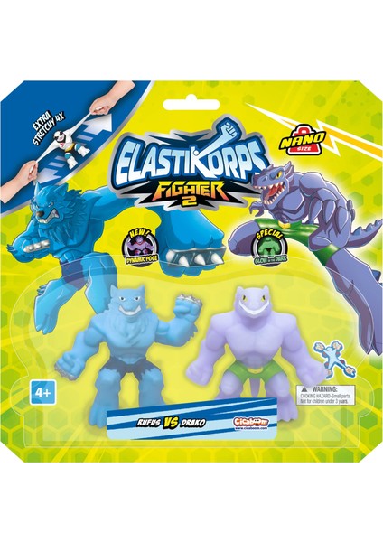 Elastikorps Fighters Ikili Paket 7 cm Rufus Vs Drako