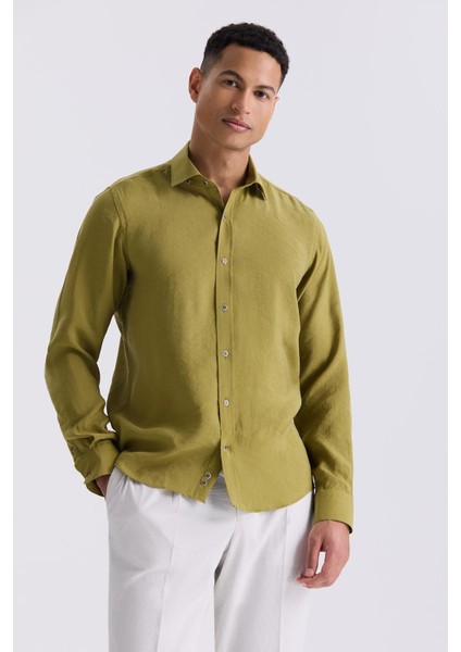 Ceviz Comfort Fit Normal Yaka Gömlek