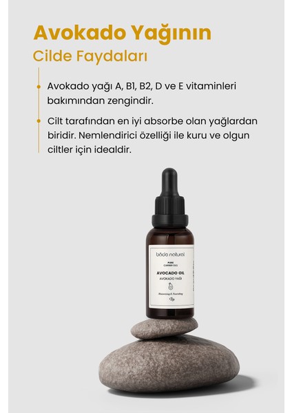 Bade Natural Avokado Yağı Soğuk Sıkım %100 Saf 30 ml