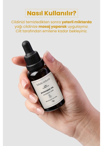 Bade Natural Avokado Yağı Soğuk Sıkım %100 Saf 30 ml