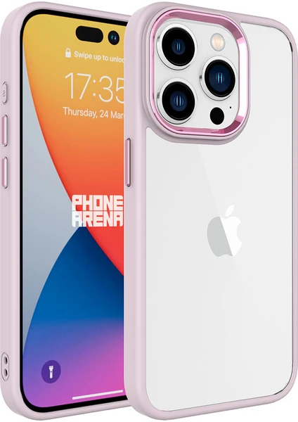 iPhone 15 Pro Kılıf Renkli Silikon Kenarlı Krom Kapak Kılıf