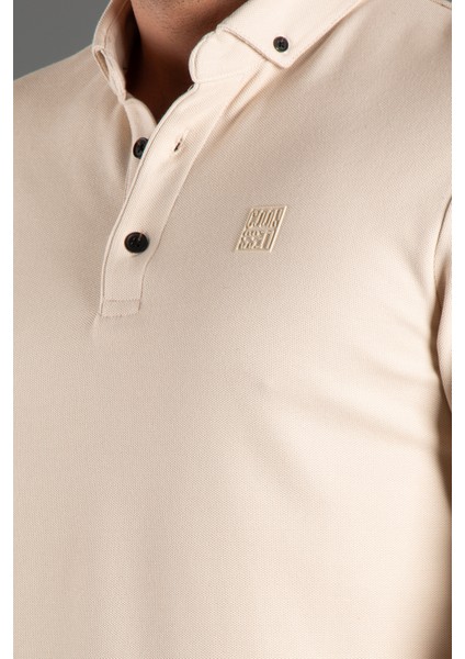 Zeki Özer Erkek Bej Dokulu Polo Yaka Kazak modelleri