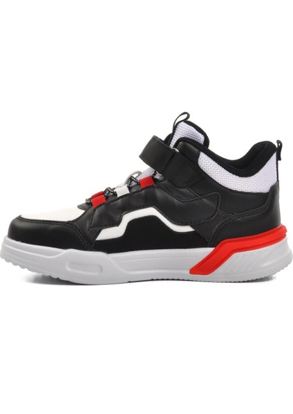 1726-F Siyah-Beyaz-Kırmızı Çocuk Bilek Boy Sneaker modelleri