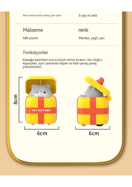 Basın Slayt Hediye Kedi Çocuklar Arabayı Geri Çekin Sevimli Kedi (Yurt Dışından)