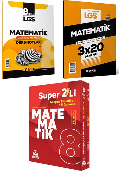 Marka Yayınları 2025 Lgs Matematik Ders Notları + Deneme ve Örnek Lgs Matematik Süper 2li Set