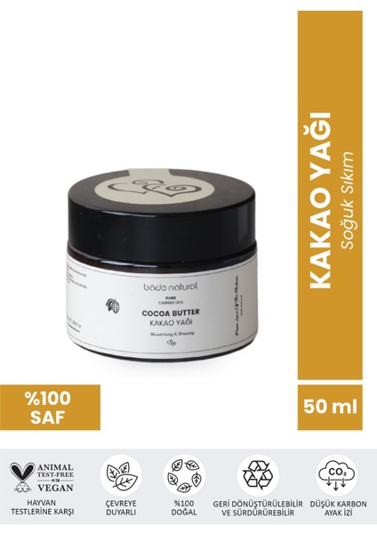 Kakao Yağı Soğuk Sıkım %100 Saf 50 g