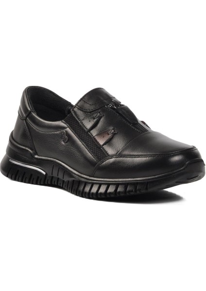Z006 Siyah Deri Kadın Günlük Ayakkabı