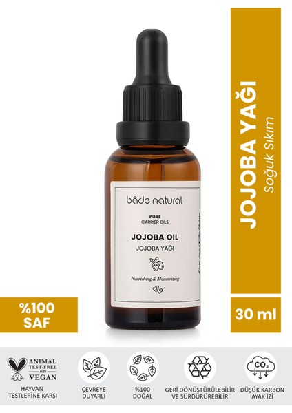 Bade Natural Jojoba Yağı Soğuk Sıkım %100 Saf 30 ml