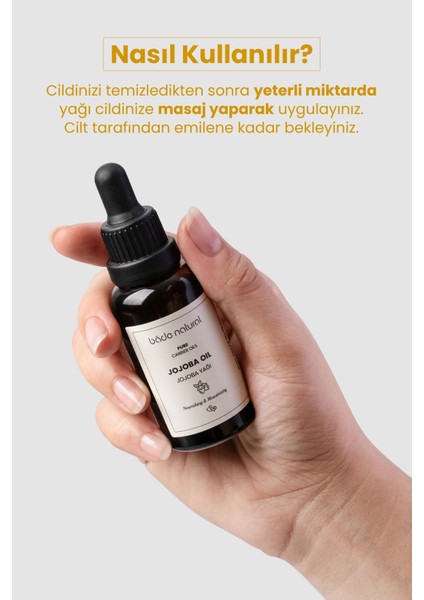 Bade Natural Jojoba Yağı Soğuk Sıkım %100 Saf 30 ml